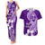 Hafa Adai Guam Couples Matching Tank Maxi Dress and Hawaiian Shirt Polynesian Floral Purple Pattern LT01 Purple - Polynesian Pride
