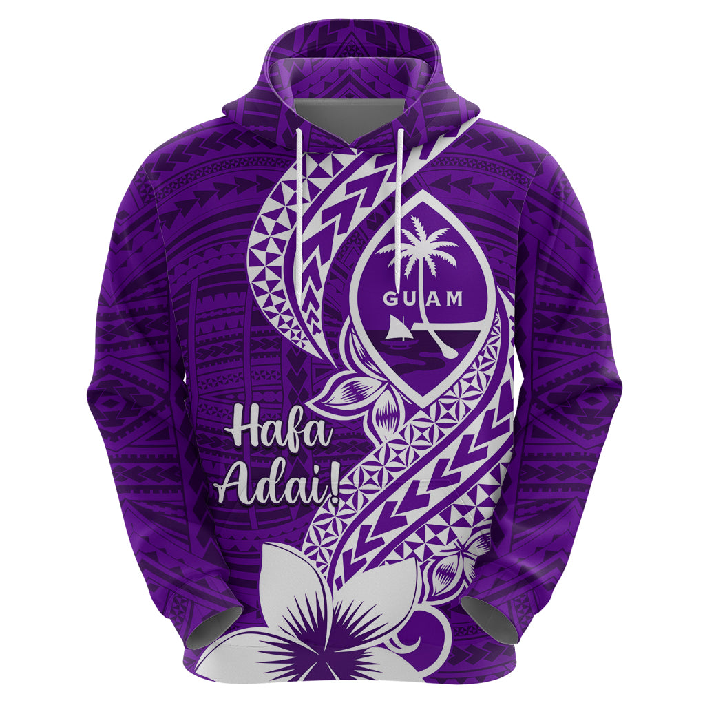 Hafa Adai Guam Hoodie Polynesian Floral Purple Pattern LT01 - Polynesian Pride