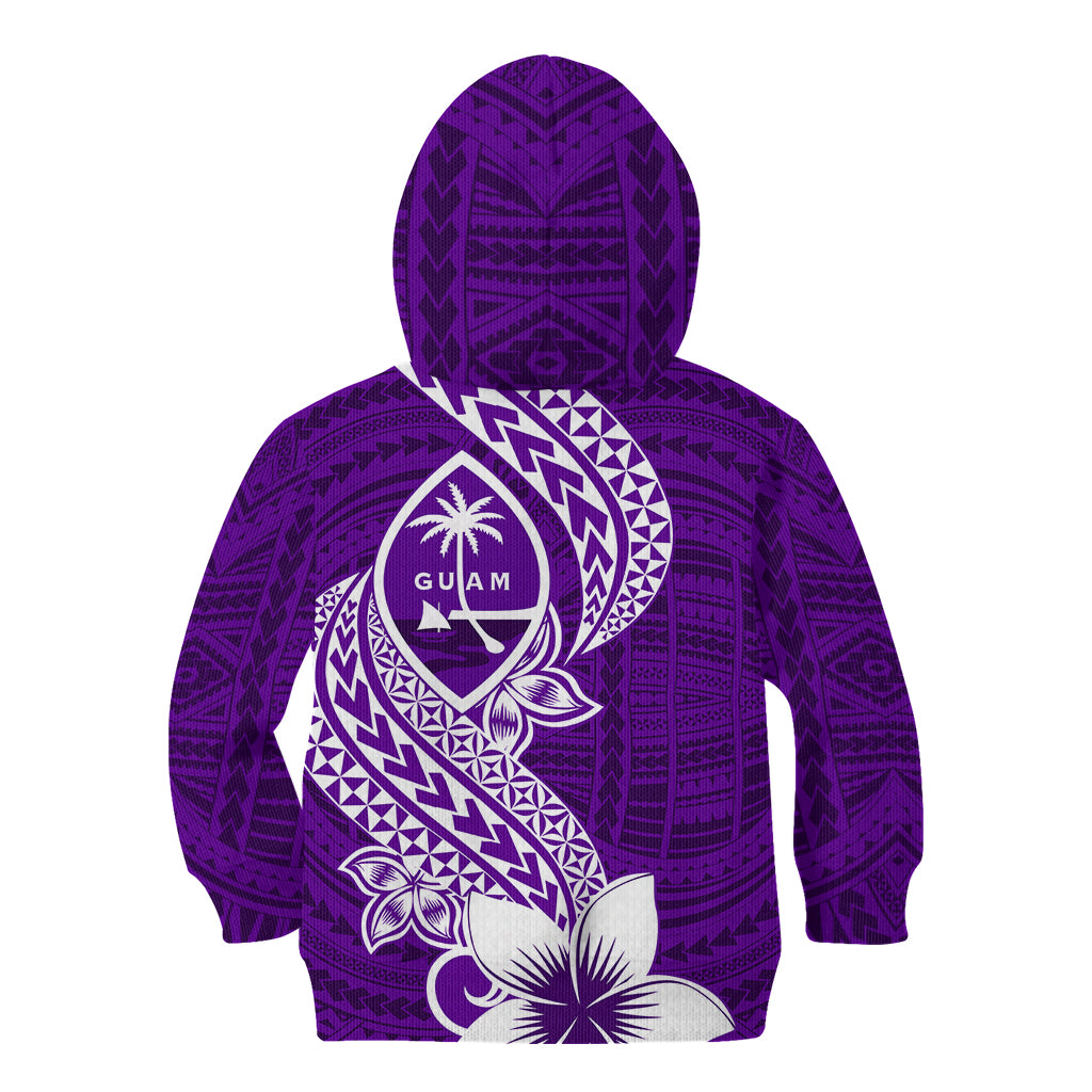 Hafa Adai Guam Kid Hoodie Polynesian Floral Purple Pattern LT01 - Polynesian Pride