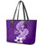 Hafa Adai Guam Leather Tote Bag Polynesian Floral Purple Pattern LT01 - Polynesian Pride