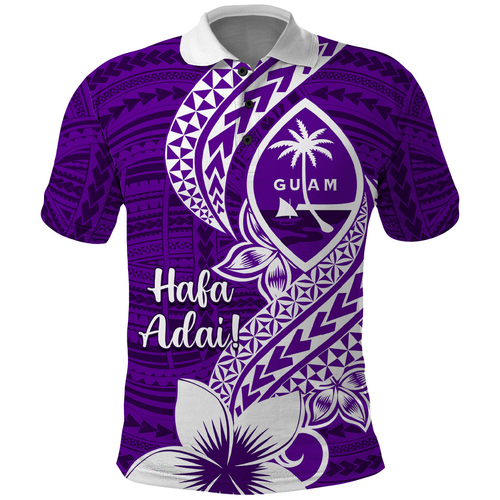 Hafa Adai Guam Polo Shirt Polynesian Floral Purple Pattern LT01 Purple - Polynesian Pride