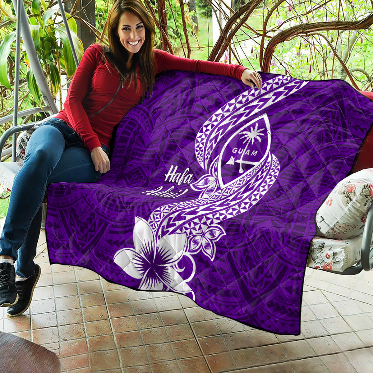 Hafa Adai Guam Quilt Polynesian Floral Purple Pattern LT01 - Polynesian Pride