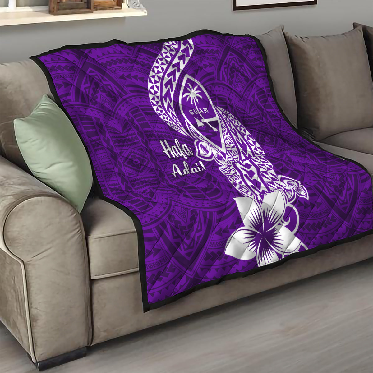 Hafa Adai Guam Quilt Polynesian Floral Purple Pattern LT01 - Polynesian Pride