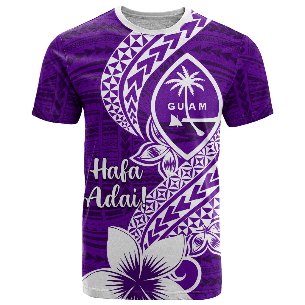 Hafa Adai Guam T Shirt Polynesian Floral Purple Pattern LT01 Purple - Polynesian Pride