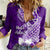 Hafa Adai Guam Women Casual Shirt Polynesian Floral Purple Pattern LT01 Female Purple - Polynesian Pride