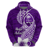 Hafa Adai Guam Zip Hoodie Polynesian Floral Purple Pattern LT01 - Polynesian Pride