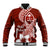 Hafa Adai Guam Baseball Jacket Polynesian Floral Red Pattern LT01 Unisex Red - Polynesian Pride