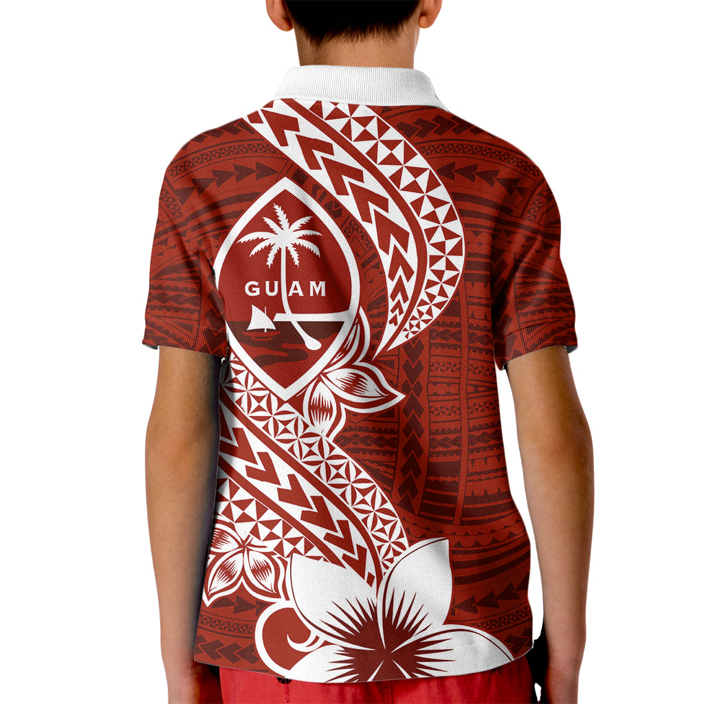 Hafa Adai Guam Kid Polo Shirt Polynesian Floral Red Pattern LT01 - Polynesian Pride
