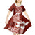 Hafa Adai Guam Kid Short Sleeve Dress Polynesian Floral Red Pattern LT01 - Polynesian Pride