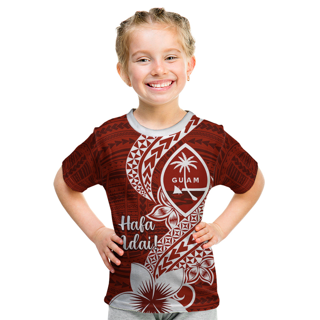 Hafa Adai Guam Kid T Shirt Polynesian Floral Red Pattern LT01 Red - Polynesian Pride
