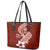 Hafa Adai Guam Leather Tote Bag Polynesian Floral Red Pattern LT01 - Polynesian Pride