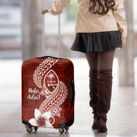 Hafa Adai Guam Luggage Cover Polynesian Floral Red Pattern LT01 - Polynesian Pride