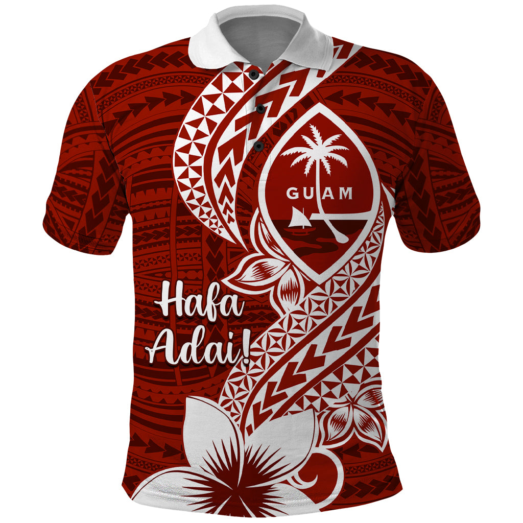 Hafa Adai Guam Polo Shirt Polynesian Floral Red Pattern LT01 Red - Polynesian Pride