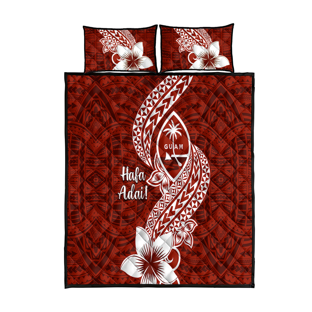 Hafa Adai Guam Quilt Bed Set Polynesian Floral Red Pattern LT01 Red - Polynesian Pride