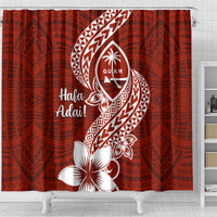 Hafa Adai Guam Shower Curtain Polynesian Floral Red Pattern LT01 - Polynesian Pride