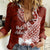 Hafa Adai Guam Women Casual Shirt Polynesian Floral Red Pattern LT01 Female Red - Polynesian Pride