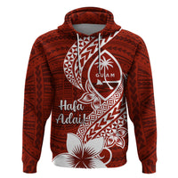 Hafa Adai Guam Zip Hoodie Polynesian Floral Red Pattern LT01 Pullover Hoodie Red - Polynesian Pride
