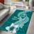 Hafa Adai Guam Area Rug Polynesian Floral Teal Pattern LT01 - Polynesian Pride