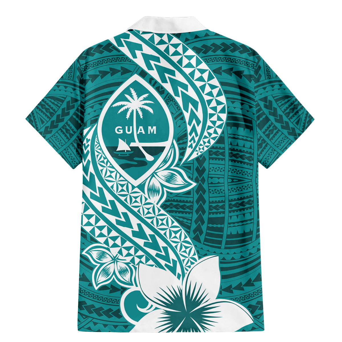 Hafa Adai Guam Family Matching Mermaid Dress and Hawaiian Shirt Polynesian Floral Teal Pattern LT01 - Polynesian Pride