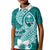 Hafa Adai Guam Kid Polo Shirt Polynesian Floral Teal Pattern LT01 Kid Teal - Polynesian Pride