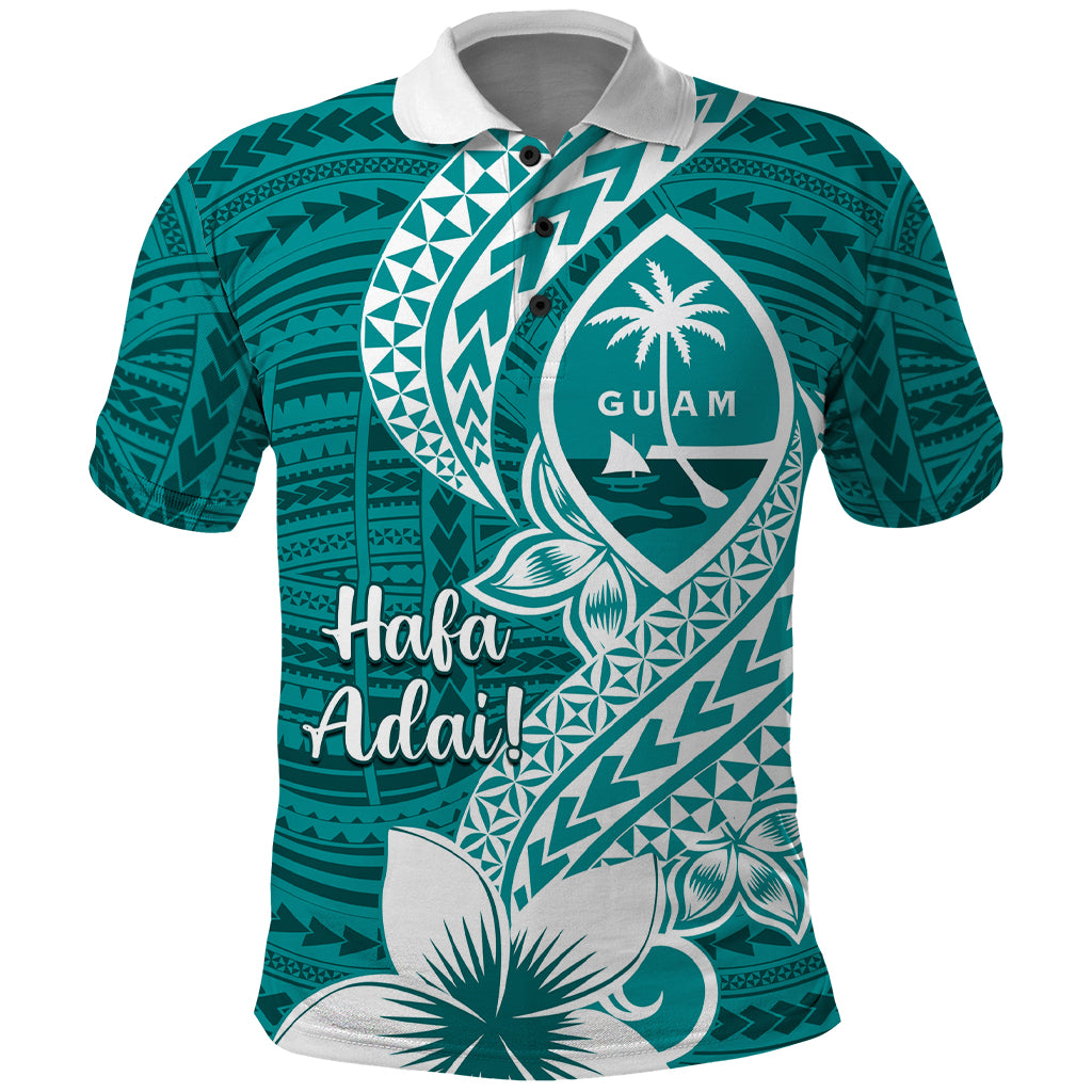 Hafa Adai Guam Polo Shirt Polynesian Floral Teal Pattern LT01 Teal - Polynesian Pride