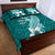 Hafa Adai Guam Quilt Bed Set Polynesian Floral Teal Pattern LT01 - Polynesian Pride