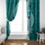 Hafa Adai Guam Window Curtain Polynesian Floral Teal Pattern LT01 - Polynesian Pride