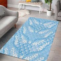 Baby Blue Mermaid Puakenikeni Maile Lei Area Rug