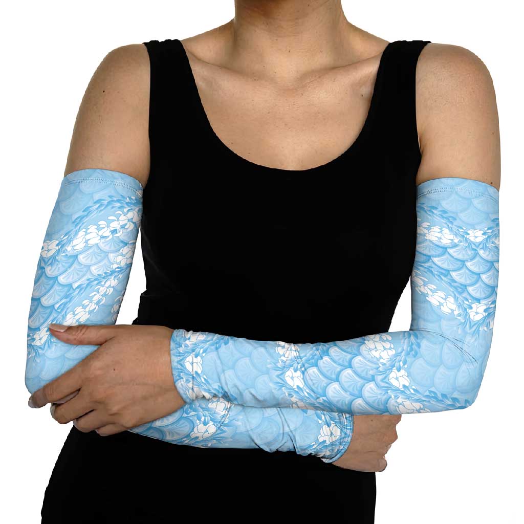 Baby Blue Mermaid Puakenikeni Maile Lei Arm Sleeves