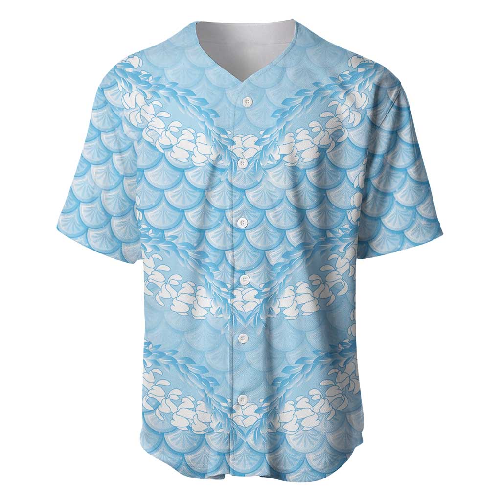 Baby Blue Mermaid Puakenikeni Maile Lei Baseball Jersey