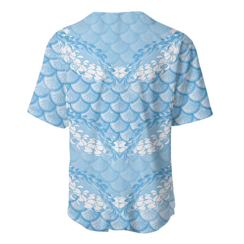 Baby Blue Mermaid Puakenikeni Maile Lei Baseball Jersey