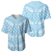 Baby Blue Mermaid Puakenikeni Maile Lei Baseball Jersey