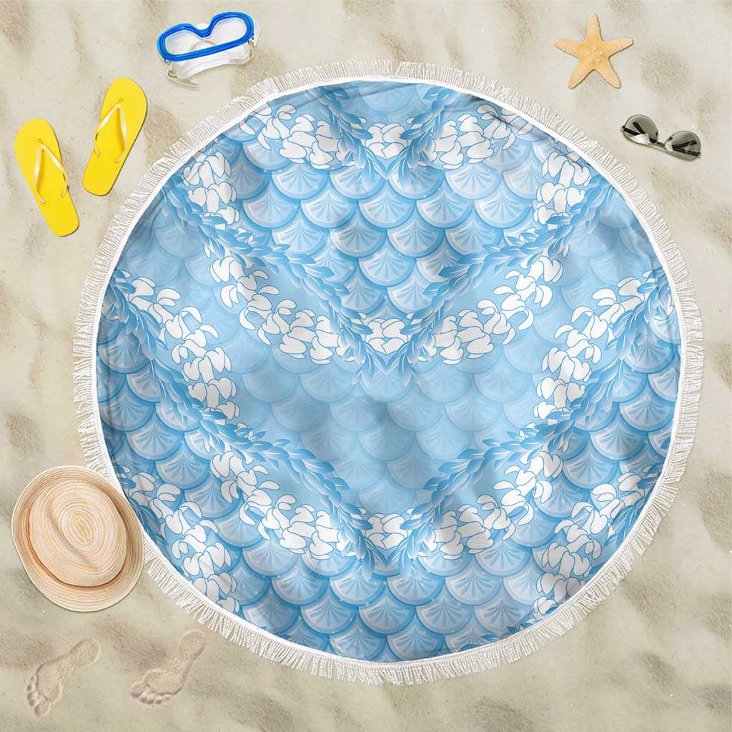 Baby Blue Mermaid Puakenikeni Maile Lei Beach Blanket