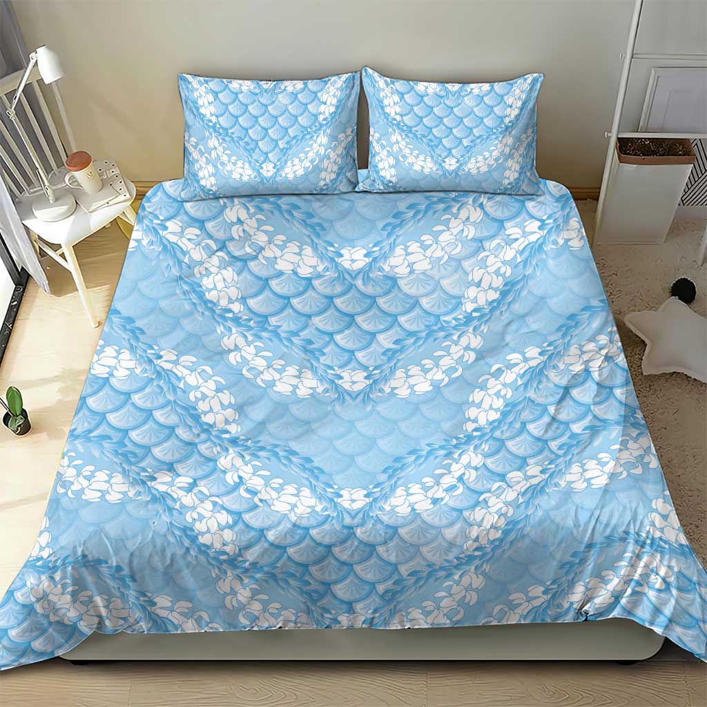 Baby Blue Mermaid Puakenikeni Maile Lei Bedding Set LT01 - Polynesian Pride