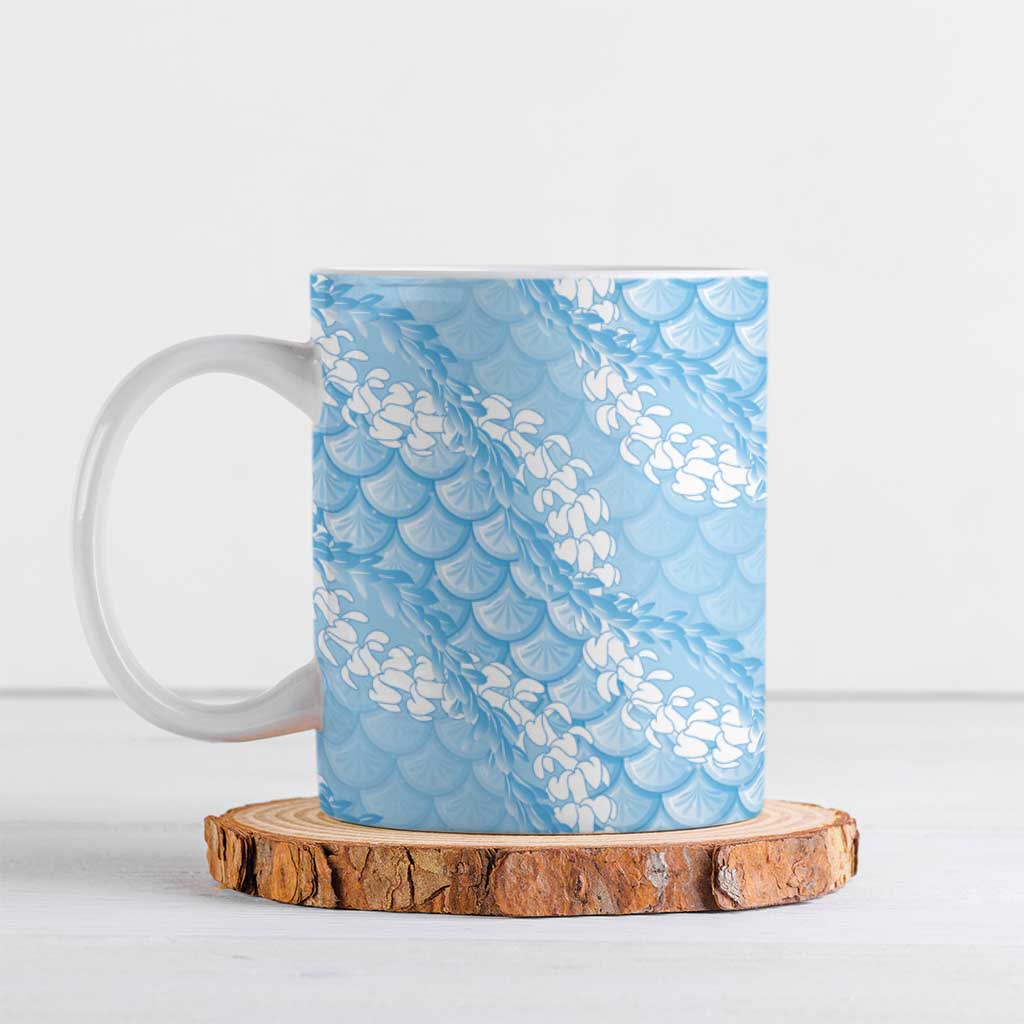 Baby Blue Mermaid Puakenikeni Maile Lei Ceramic Mug LT01 Blue - Polynesian Pride