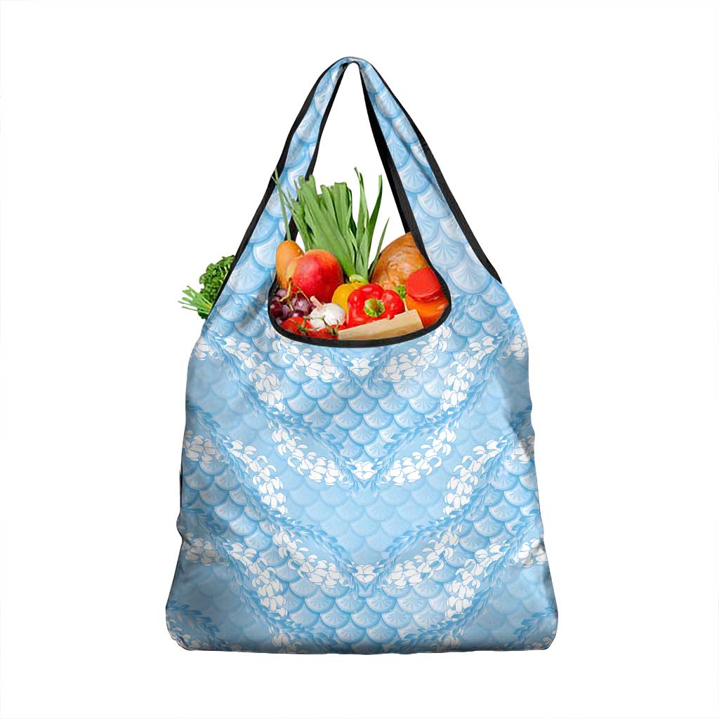 Baby Blue Mermaid Puakenikeni Maile Lei Grocery Bag