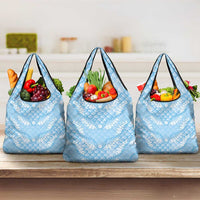 Baby Blue Mermaid Puakenikeni Maile Lei Grocery Bag