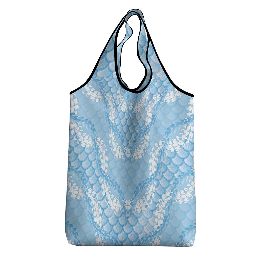 Baby Blue Mermaid Puakenikeni Maile Lei Grocery Bag