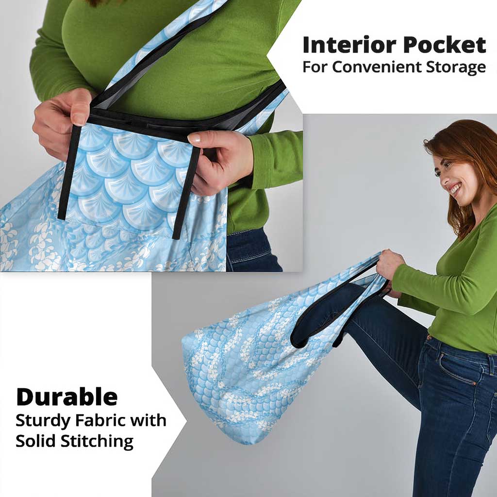 Baby Blue Mermaid Puakenikeni Maile Lei Grocery Bag