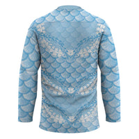 Baby Blue Mermaid Puakenikeni Maile Lei Hockey Jersey