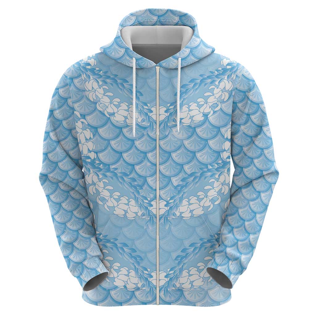 Baby Blue Mermaid Puakenikeni Maile Lei Hoodie