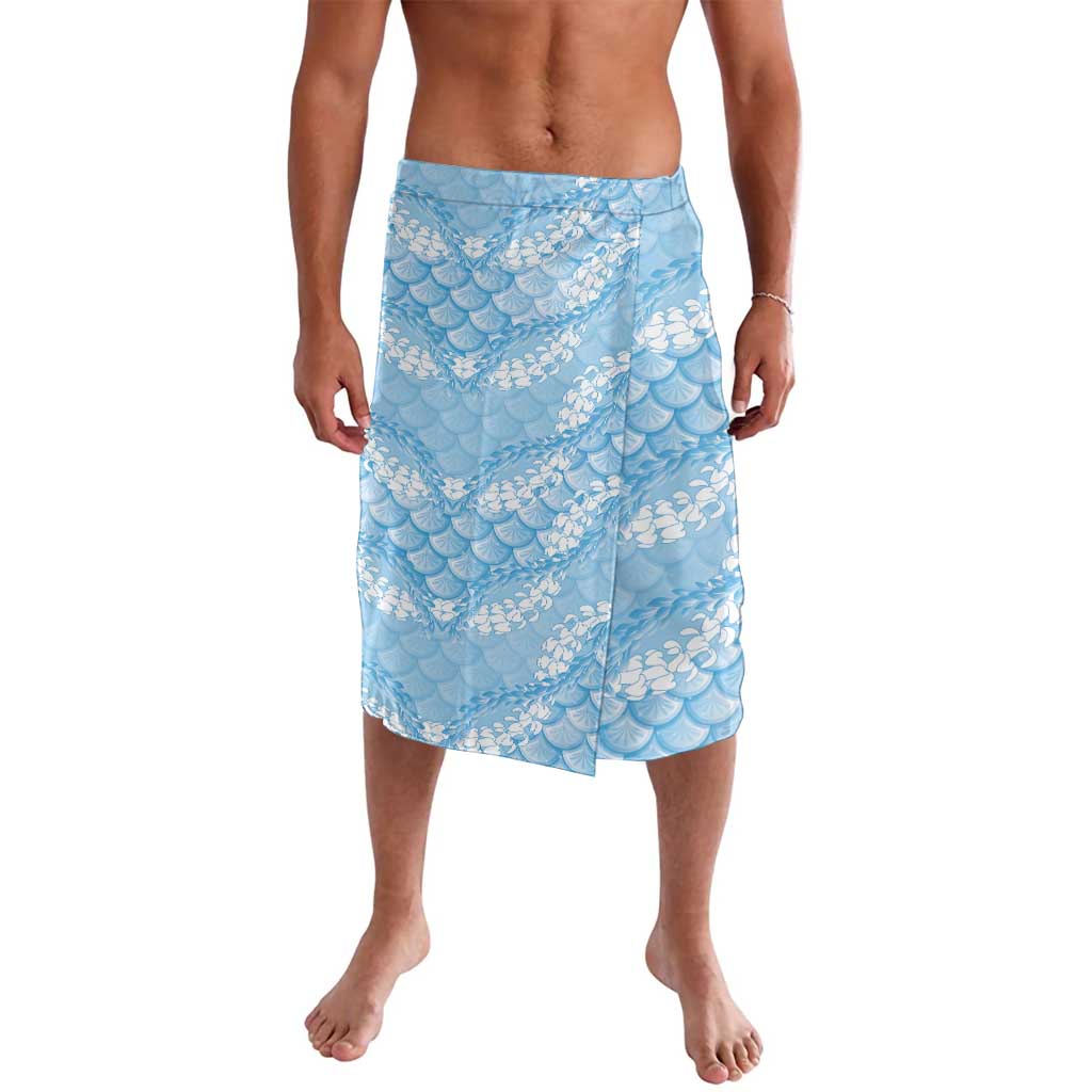 Baby Blue Mermaid Puakenikeni Maile Lei Lavalava LT01 Blue - Polynesian Pride