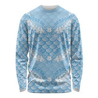 Baby Blue Mermaid Puakenikeni Maile Lei Long Sleeve Shirt
