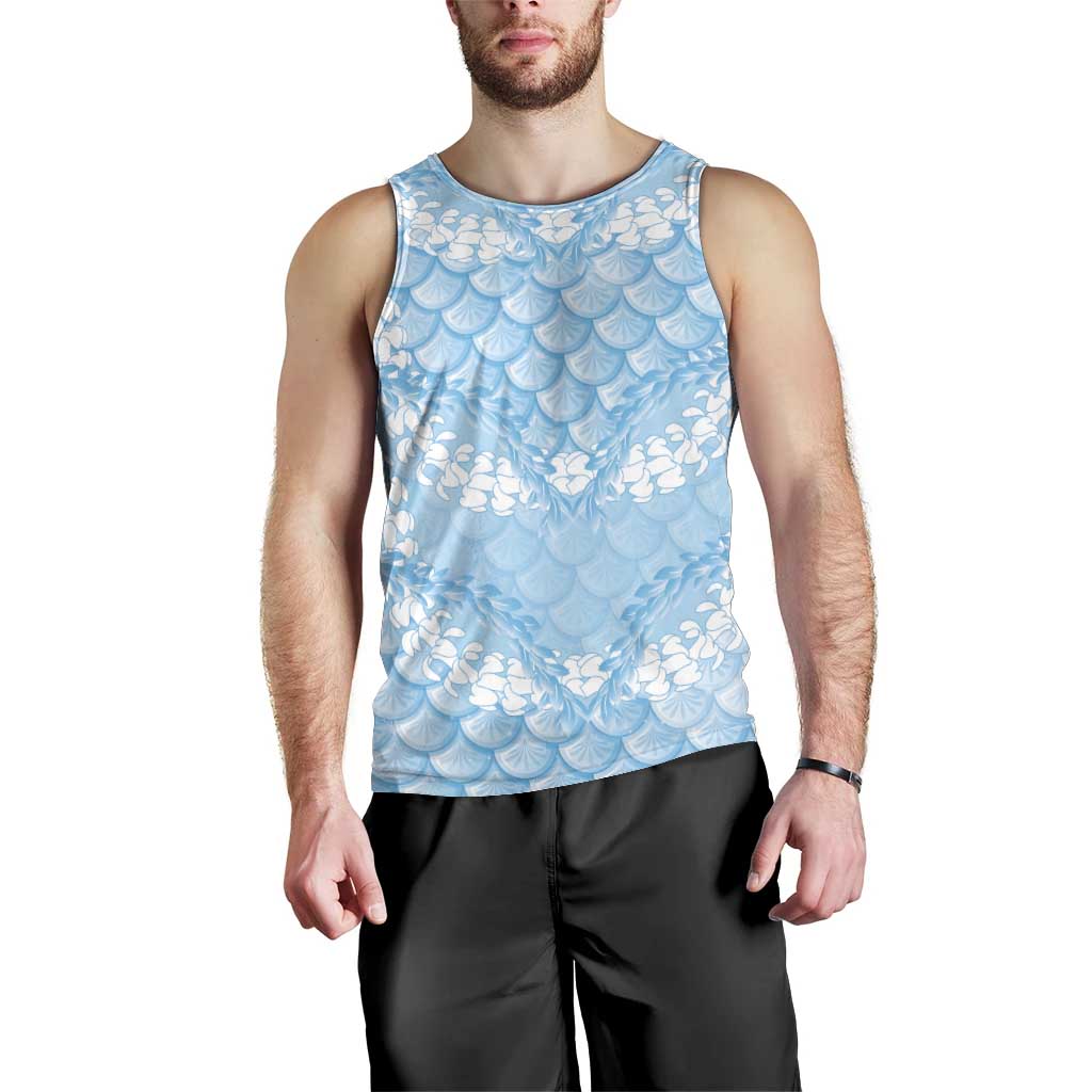 Baby Blue Mermaid Puakenikeni Maile Lei Men Tank Top