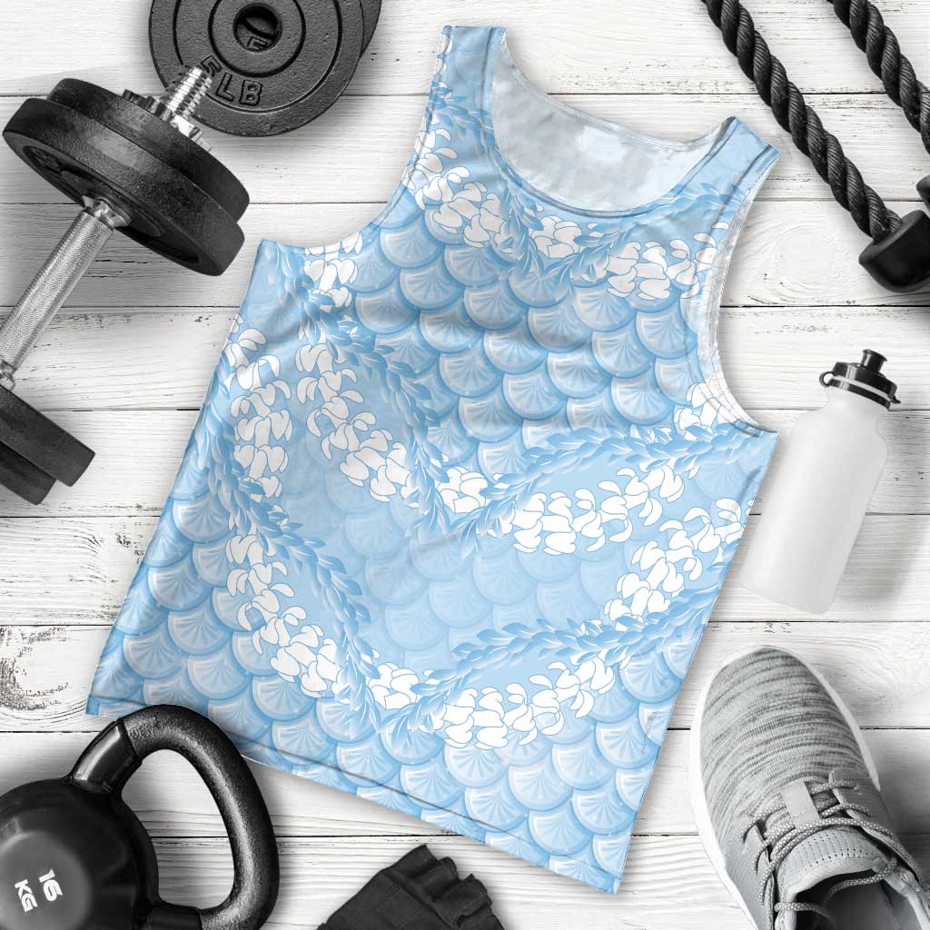 Baby Blue Mermaid Puakenikeni Maile Lei Men Tank Top