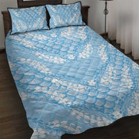 Baby Blue Mermaid Puakenikeni Maile Lei Quilt Bed Set