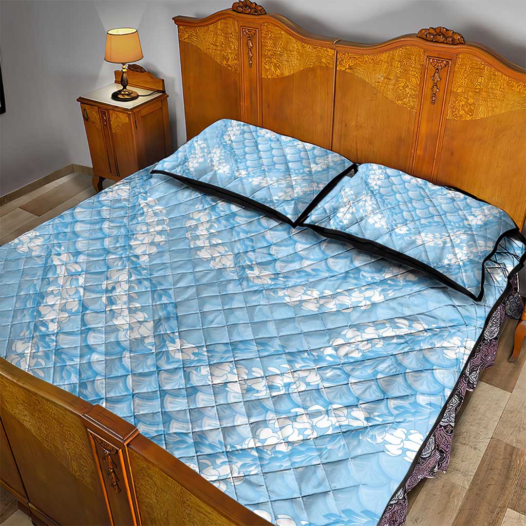 Baby Blue Mermaid Puakenikeni Maile Lei Quilt Bed Set