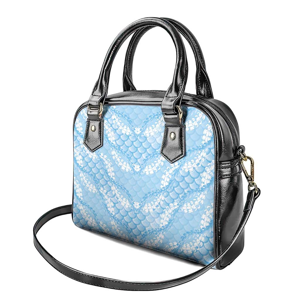 Baby Blue Mermaid Puakenikeni Maile Lei Shoulder Handbag