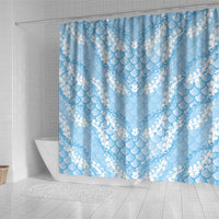 Baby Blue Mermaid Puakenikeni Maile Lei Shower Curtain