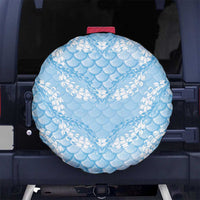 Baby Blue Mermaid Puakenikeni Maile Lei Spare Tire Cover